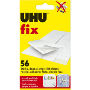 UHU Dbl Sided Sticky Pads 12mm x18mm 56 pads 32975