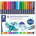 Staedtler Double-End Watercolour Brush Pens 18 Pack