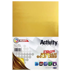 Premier Activity A4 210gsm Card 25 Sheets Gold