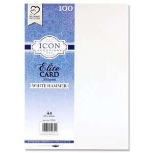 Icon A4 300gsm Hammer Card White 100 Pack