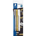 Staedtler Metallic Pens White, Gold & Silver Blister Pack