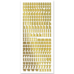 Rayher Lower Case Alphabet Stickers Gold