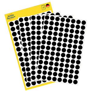 Avery Black Sticker Dots 8mm