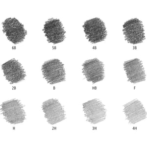 Mars Lumograph 12 Graphite Pencils (6B to 4H)