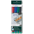 Faber Castell Multimark Permanent Markers Superfine 4 Pack
