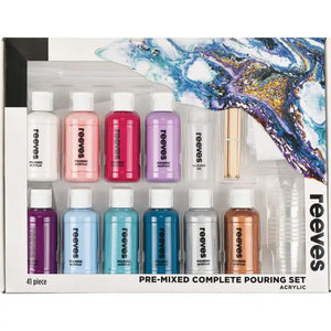 Reeves Complete Acrylic Pouring 41 Piece Set