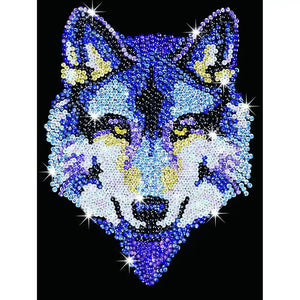 Painting by Numbers Wolf Sequin Art