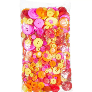 Buttons Warm Colour Assorted 500g