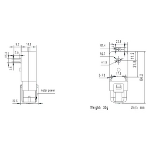 Kitronik Right Angle Geared Hobby Motor In line Motor