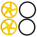 Kitronik Pair of 5 Spoke Wheels for TT Motor Yellow