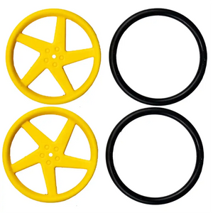 Kitronik Pair of 5 Spoke Wheels for TT Motor Yellow