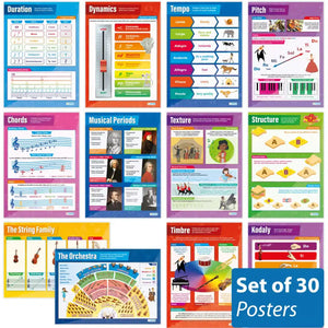 Music Laminated Daydream Wallchart Set 30 Pack