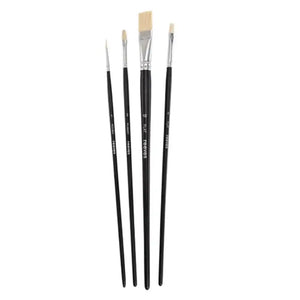 Reeves Oil Brush Set Long Handle 4 Pack