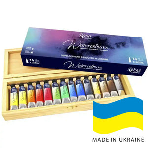 Rosa Pro Artist Quality Watercolour Wooden Box 14x10ml Set