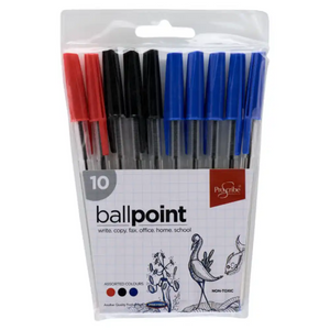 Proscribe Ballpoint Pens 10 Pack Assorted Colours