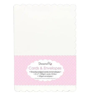 Dovecraft Scallop Die Cut Rectangle 5x7inch 10 Pack
