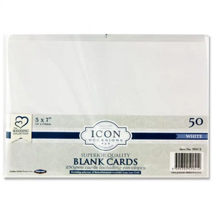 Icon Cards & Envelopes 5x7inch 250g White 50 Pack