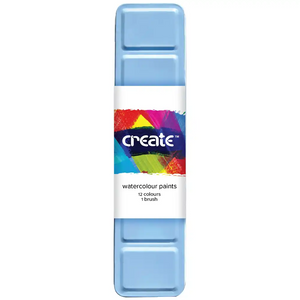 Create Watercolour Tin Tablet Set with Brush 12 Colours