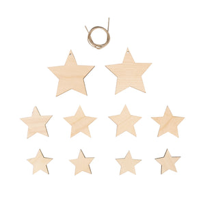 Rayher Wooden Decoration Stars (Pack of 10)