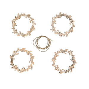Rayher Wooden Decoration Wreaths 4 Pack