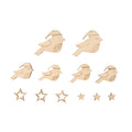 Rayher Wooden Decoration Birds & Stars (Pack of 12) obs26