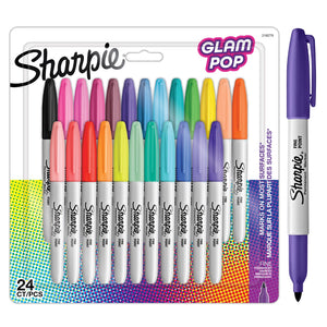 Sharpie Fine Permanent Markers 24 Pack Glampop Colours