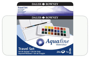 Daler Rowney Aquafine Travel Tin 24 Colours with Brush