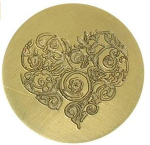 Manuscript Wax Seal Ornate Heart 25mm