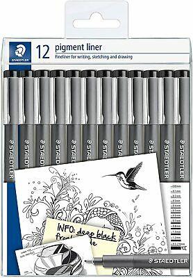 Staedtler Pigment Liners 12 Pack Assorted Sizes