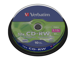Verbatim Rewritable Disc 700mb/80 Spindle 10 CD