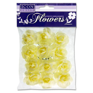 Icon Craft Paper Flowers Cream  - 12 Pack