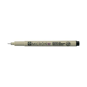 Sakura Pigma Micron 02 Fineliner - 0.30 mm - Black - Single