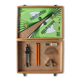 Wooden Box with Clips & Elastika Set Square