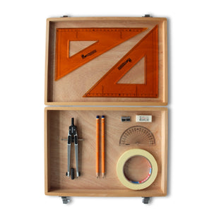 Wooden Box with Tape & SG Strong Set Square