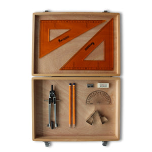 Wooden Box with Clips & Strong SG Set Square