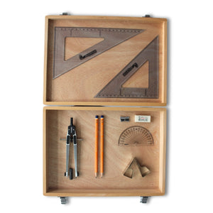 Wooden Box with Clips & SG Set Square (0 at Edge)