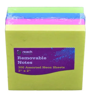 Reach Post It 2x2inch Neon Colours