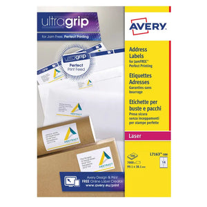 Avery Address Label White 99.1x38.1mm 14 p/sht (7000 labels)