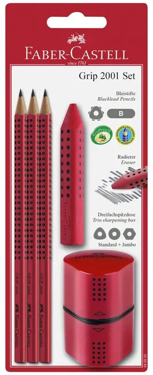 Faber Castell Grip 2001 Red Pencil Set