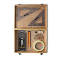Wooden Box with Clutch Compass, Tape & SG Set Square (0 at Edge)