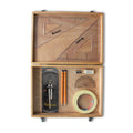 Wooden Box with Clutch Compass, Tape & SG Set Square