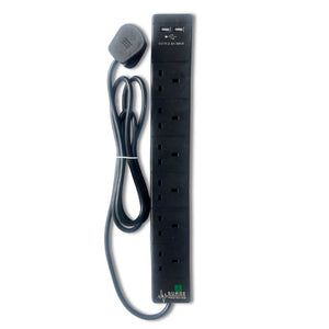 SG Makerspace Power Module (Black 6 socket)/( 2 USB PORT )