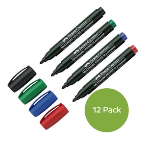 Faber Castell Permanent Markers 12 Pack Range
