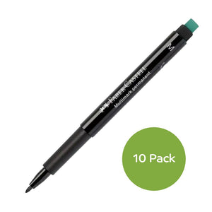Faber Castell Multimark Permanent Marker Medium Black 10 Pack