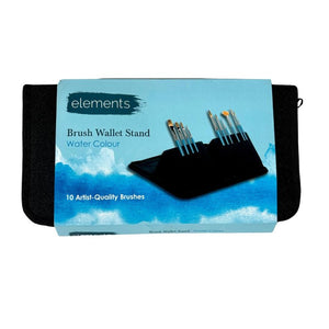 Elements Watercolour Brush Wallet Stand 10 Brush Set