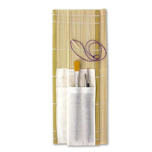Bamboo Brush Roll with 10 Cotton Pockets