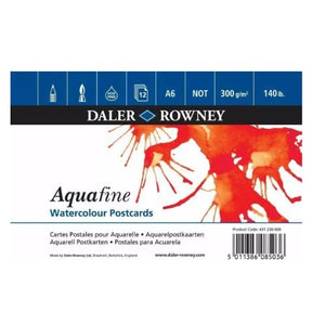 Daler Rowney Aquafine Watercoloir Poscard A6 12 Sheets 300gsm