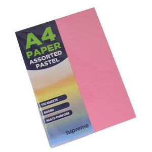 Supreme Paper A4 Assorted Pastel 100 Pack