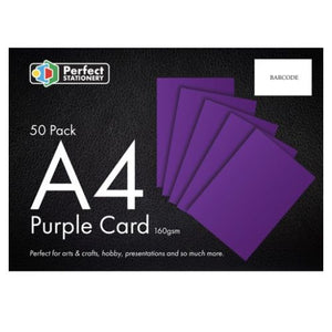 Perfect Stationary A4 Purple Card 160g 50 Pack