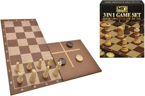 Chess Draughts Set Wood